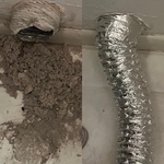 Before and after Dryer vent cleaning