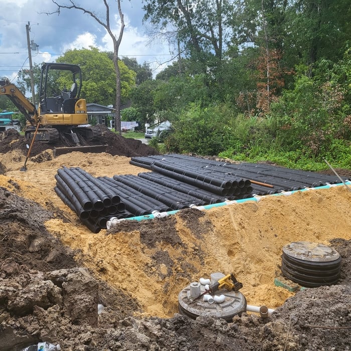 Drain field installation