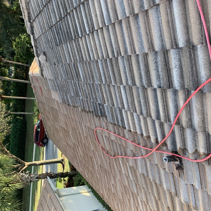 Roof Clean in progress