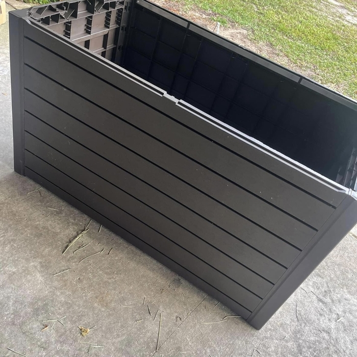 Plastic chest without lid installed
