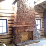 Guest house fireplace