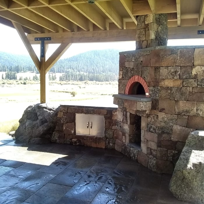 Pizza oven looking south