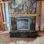 Blue slate, dry stack, random pattern