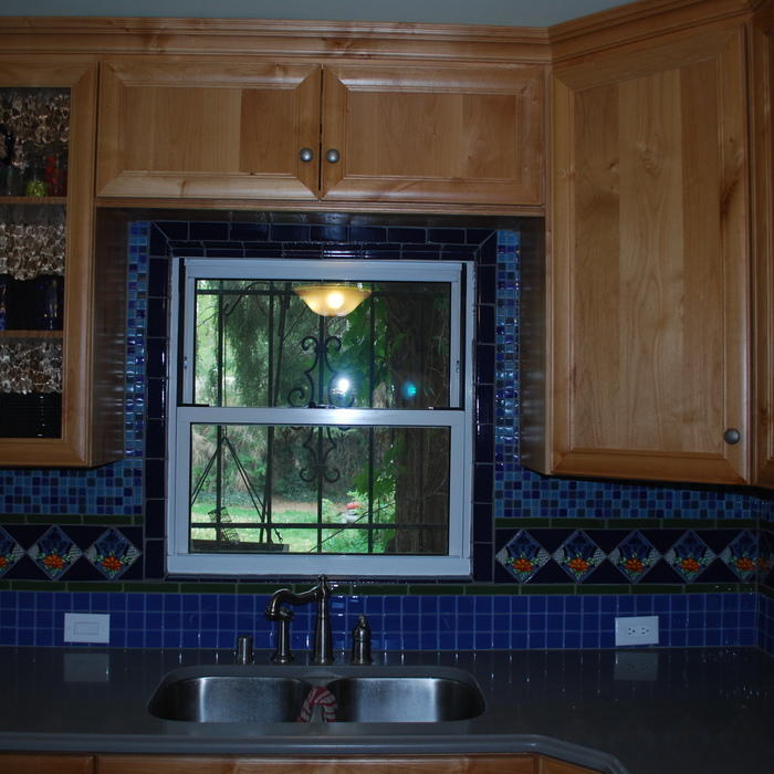 Bright blue kitchen