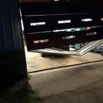 Outside view of damaged door