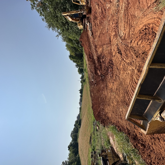 House seat with leveled yard