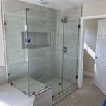 3/8 frameless with brushed nickel
