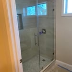 3/8 frameless with brush nickel