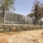 Natural stone retaining wall