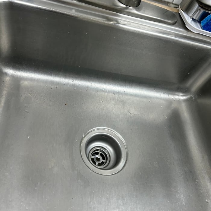 Sink steam cleaned