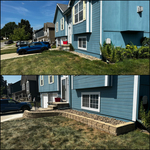 Retaining wall before and after