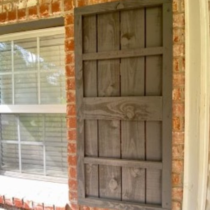 Cedar shutters Front Porch