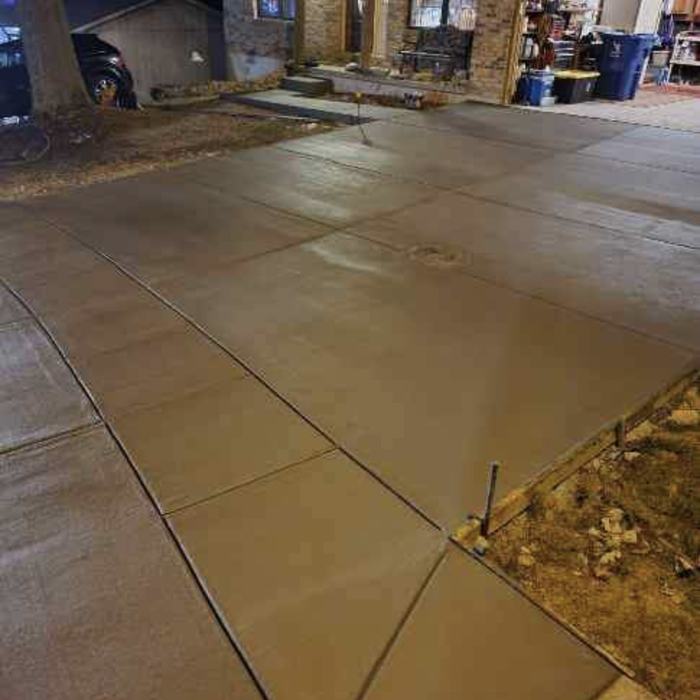 Driveway and sidewalk