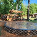 Beautiful patio with fire