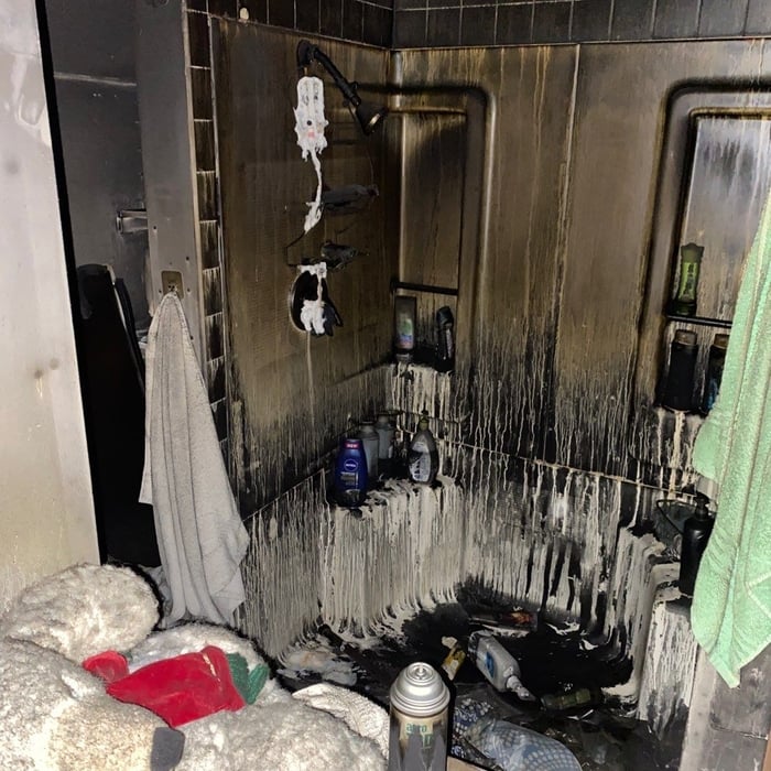 Bathroom Fire Damage