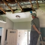 Affected drywall removal.