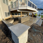 Elevated Patio with Sitting Wall and Bar
