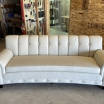 Reupholstered Channeled Sofa