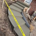 Concrete steps and retaining wall