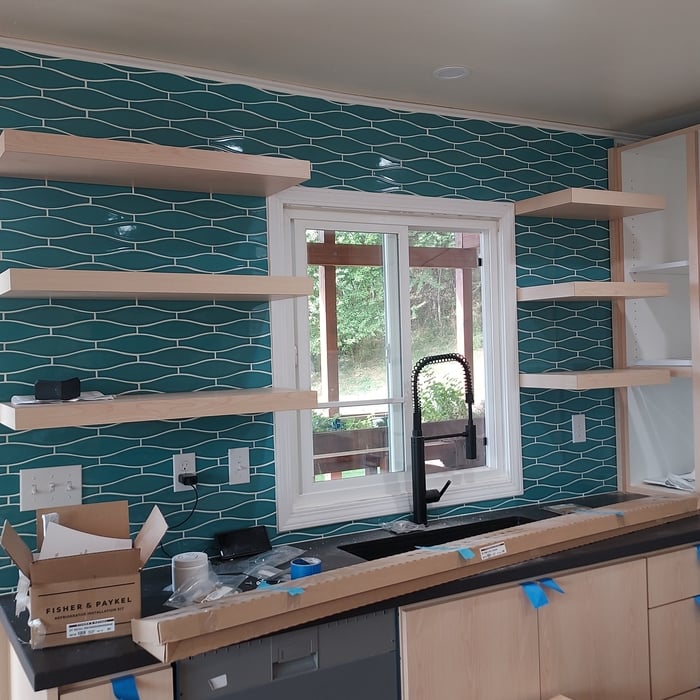 Custom Built Floating Shelves too!