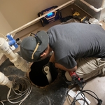 Working on the sewage pump