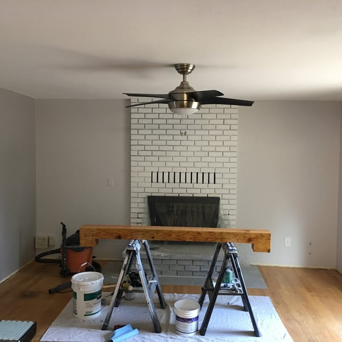 Custom fireplace mantle