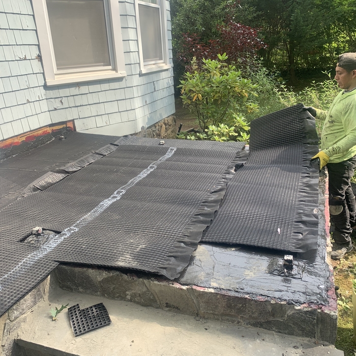 Masonry, landscape, waterproofing