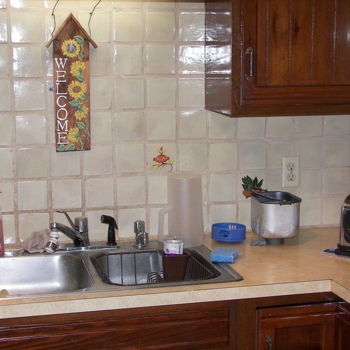 Before: Over the sink and counter