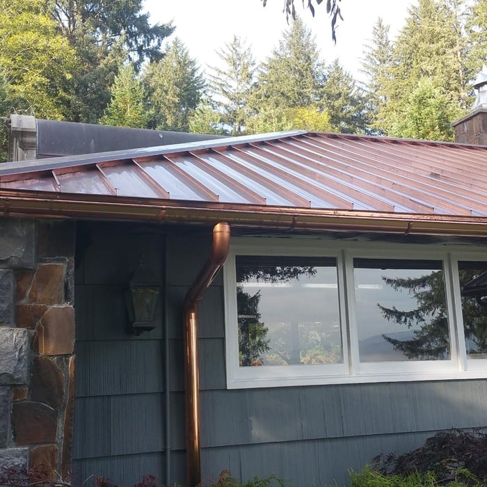 Custom Copper Half-Round Gutters and Downspouts