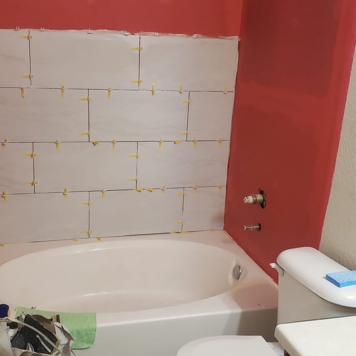 tile work begins
