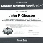 Shingle Certifications