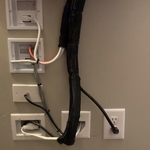 Neat and tidy the bottom of the wall mounted A/V r