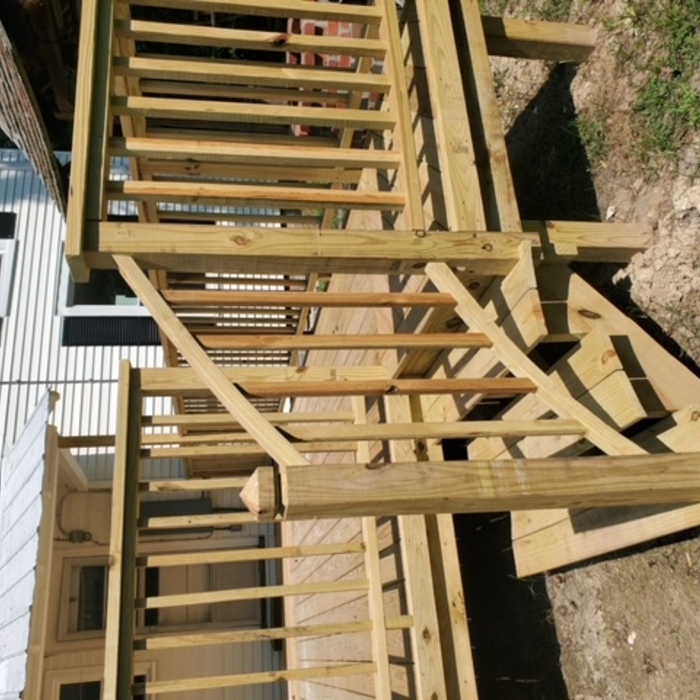 Pressure treated deck