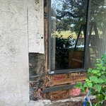 Termite Damage repair with stucco repair