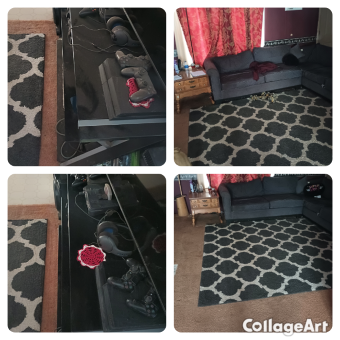 Living room before and after pix