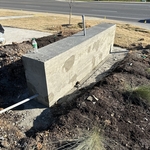 Monumental Sign Foundation and Wall