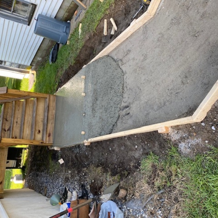 Pouring of sidewalk