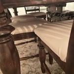 Newly upholstered chairs and bench