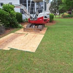 Process of clearing out old landscape