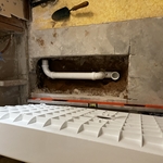 Bathroom plumbing moved for new shower