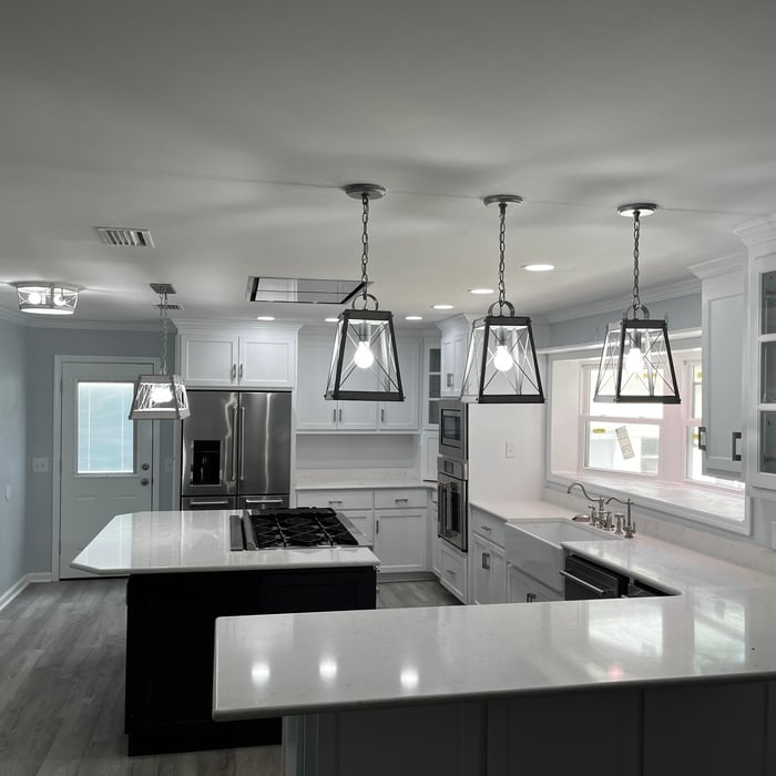 Lights and cabinet installation