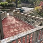 deck rebuild/restain before