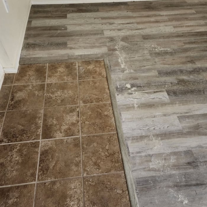 Transition between back entrance and living room
