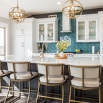 blue backsplash