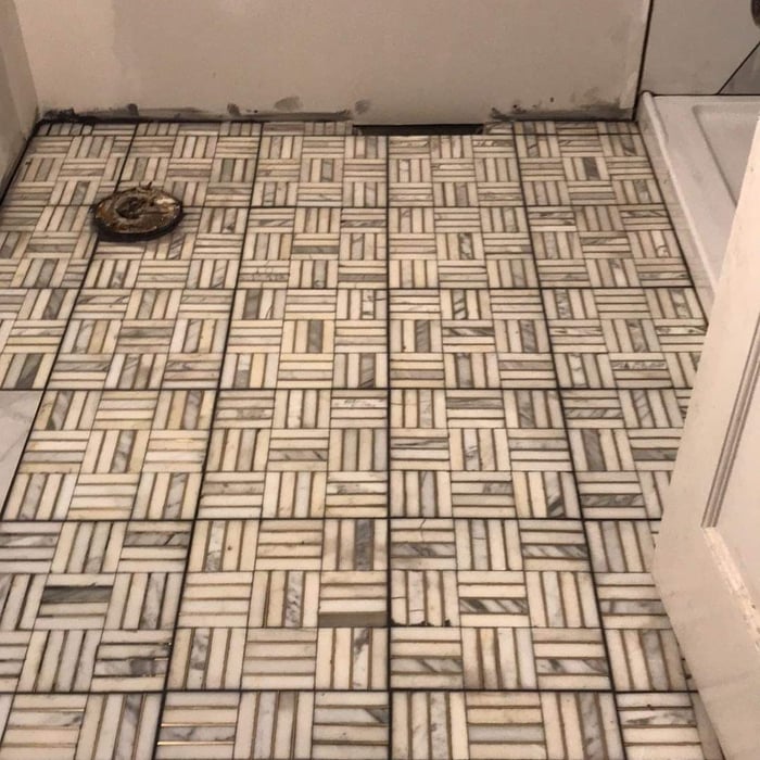 Bathroom Floor Tile-work 