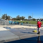 Powerwashing Football stadium