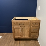 Vanity with drawer bank, right