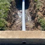 Repaired exterior drain line