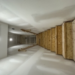 Stair well during drywall stage