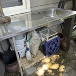 Outdoor sink table beautification